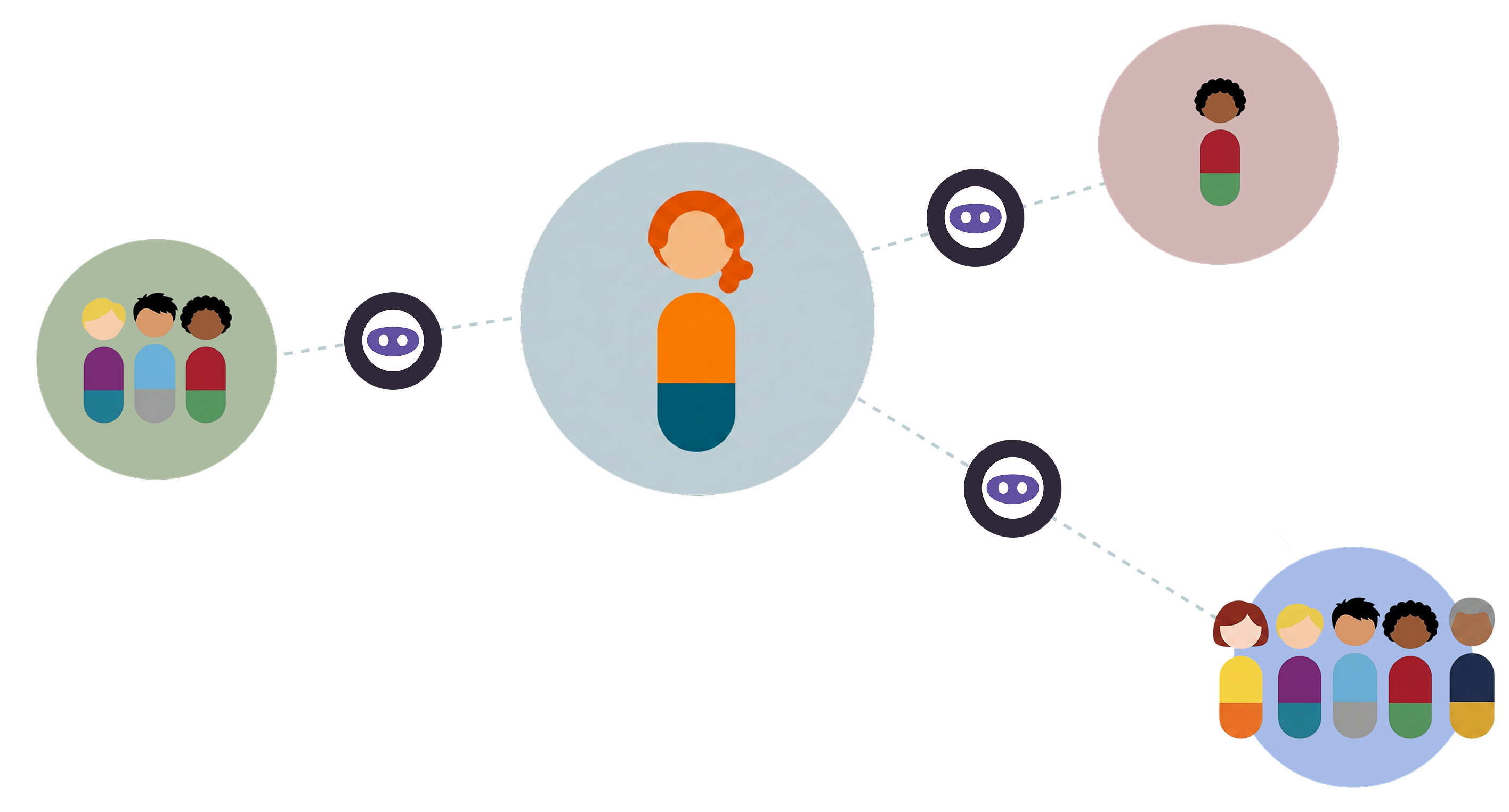 AI-native communications — agent network diagram